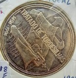 (A12) MONEDA DIN ARGINT PORTUGALIA - 1000 ESCUDOS 1994, 500 DE ANI DE LA TRATATUL TORDESILLAS, Europa