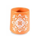 Vaza flori ceramica portocalie alba Majolica &Oslash; 11 x 12,5 H
