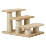 PawHut Scarita Bej Lemn si Plus pentru Pisici Tinere si Batrane 45x35x34cm