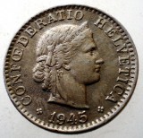 7.082 ELVETIA 20 RAPPEN 1945 B, Europa, Cupru-Nichel