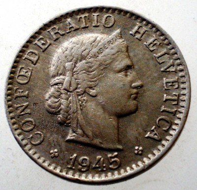 7.082 ELVETIA 20 RAPPEN 1945 B foto