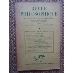 Revue philosophique de la France et de l&#039;&eacute;tranger NR 1-3 1942-43