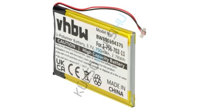 Baterie VHBW MP3-Player pentru Sony NW-A808B, NW-S639, NW-S639F, NWZ-A818BLK, NWZ-A828KBLK, NWZ-A829BLK, NW-A805, NW-A