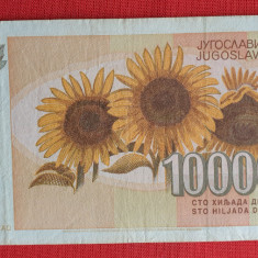 100000 Dinara anul 1993 Bancnota Una 100 Mii dinari - Iugoslavia - Jugoslavije