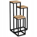 Suport pentru ghivece de flori si plante, raft modern, negru și maro, JollyMag, SZ52, 67x35x5 cm
