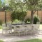 vidaXL Set de masă pentru grădină 9 pcs Gri deschis Rattan poli 3334900