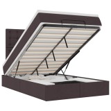 Cumpara ieftin Cadru de pat otoman cu saltea tesatura maro inchis 120x190 cm