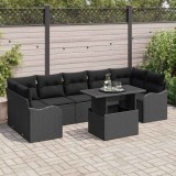 VidaXL Set de canapele pentru grădină 8 pcs Negru 100 x 55 x 73 cm