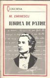 Iubirea de patrie Mihai Eminescu editura militara 1989 carte literatura clasica romana poezie romana coperta cartonata