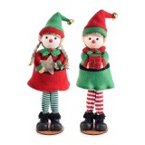 Set 2 figurine Elfi textil multicolor 6x24 cm