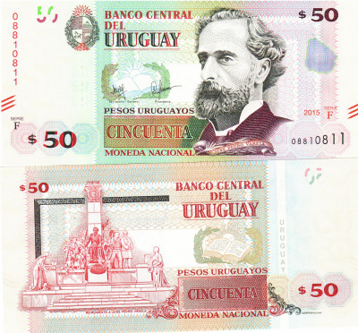 Uruguay 50 Pesos 2015 P-94 UNC foto