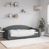 VidaXL Cadru de pat, gri &icirc;nchis, 90x190 cm, material textil