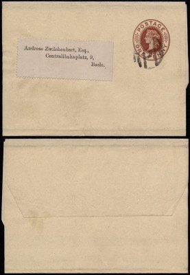Great Britain - Postal stationery Wrapper to Basel Switzerland D.985 foto
