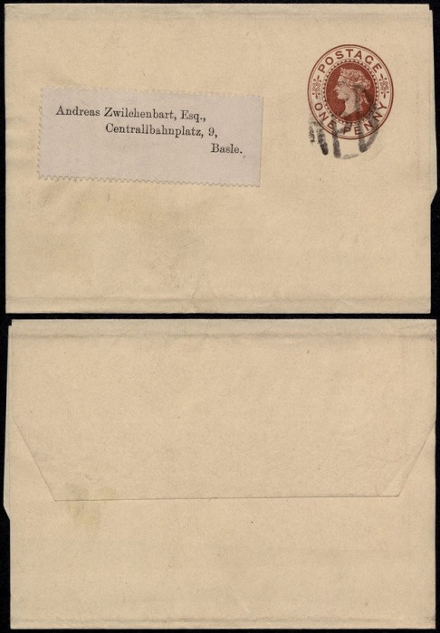Great Britain - Postal stationery Wrapper to Basel Switzerland D.985