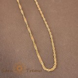 Lantisor placat cu aur model impletit - 50 cm