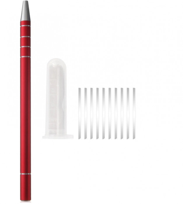 Creion De Coafură Roșu Pentru Conturarea Părului + Lamă Pentru Ascuțire