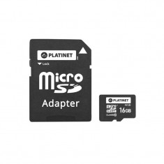 Card microSD cu adaptor Platinet, 16 GB, clasa 10 foto
