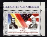 ROMANIA 2015, 135 ANI RELATII DIPLOMATICE ROMANIA - SUA, MNH, 2083