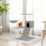VidaXL Ansamblu de pisici, st&acirc;lpi din funie sisal, gri deschis, 82 cm
