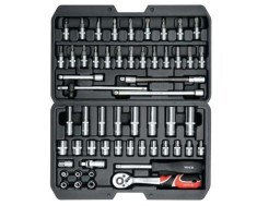 Trusa chei tubulare OMC + biti 1/4&quot;, 56 buc