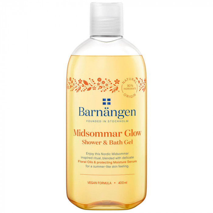 Gel Dus BARNANGEN Midsommar 400 ml, Floral, Vegan, Gel de Dus Vegan, Gel de Dus pentru Corp, Geluri de Dus pentru Femei, Gel de Dus Parfumat, Sapun Li