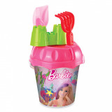 Set de joaca pentru nisip cu galetusa mare si accesorii Barbie Roz, Dede