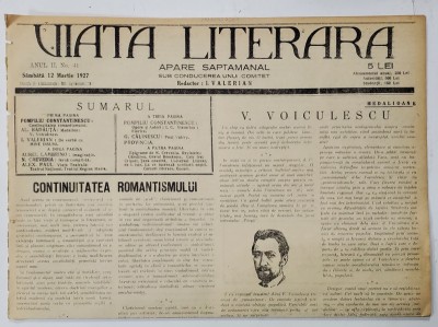 VIATA LITERARA , SAPTAMANAL , ANUL II, NR. 41 , 12 MARTIE , 1927 foto