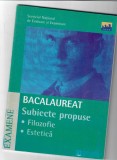 Subiecte propuse - filozofie, estetica. Bacalaureat, Humanitas