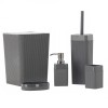Set de accesorii pentru baie din plastic, 5 piese, gri Household NewTrend, Oem