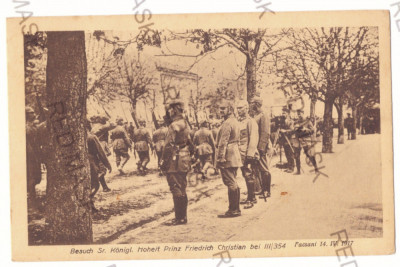 2804 - FOCSANI, German army on the street - old postcard, CENSOR - used - 1917 foto