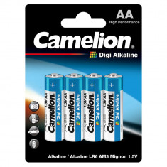 Baterii Alcaline AA LR6 1.5V Camelion Digi Blister 4 foto