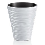 Ghiveci Prosperplast SAND 350 alb, 35 cm, cu insertie pentru interior/exterior