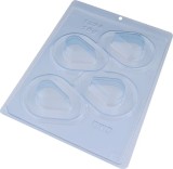 Forma de ciocolata bomboane/praline Picatura, 3 parti, 4 cavitati, 50x30x25mm