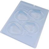 Forma de ciocolata bomboane/praline Picatura, 3 parti, 4 cavitati, 50x30x25mm