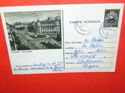 C.P.BUCURESTI -B.REPUBLICII CIRCULATA ANUL 1957 foto