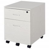 Vinsetto Dulap cu Sertar, cu 2 chei si cu 5 roti, dulap pentru depozitare documente, 40x44x54.6 cm, Design Compact, Alb | Aosom Romania