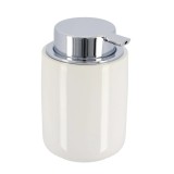 Dispenser Săpun Ceramică 235 Ml Rotund &ndash; Alb / Crom