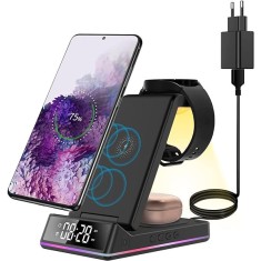 Stație de &icirc;ncărcarewireless 3 &icirc;n 1 inductivă