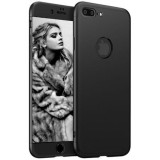 Husa Apple iPhone 8 Plus, FullBody Elegance Luxury Negru, acoperire completa 360 grade cu folie de sticla