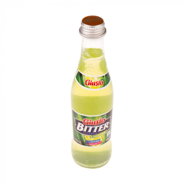 Bax 12 Sticle Suc Bitter Lemon Giusto, 0.25 L, Sticla de Sticla, Suc Lamaie, Suc Fructe, Suc Natural, Suc 0,25L