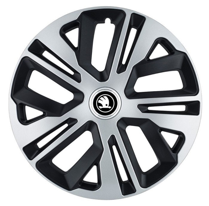 Set 4 Capace Roti 16 `` Raven Gri-Negru, pentru Skoda