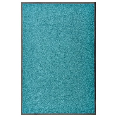 vidaXL Covoraș de ușă lavabil, cyan, 60 x 90 cm 323458 foto