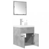 vidaXL Set mobilier de baie, 3 piese, gri beton, lemn compozit 3324861