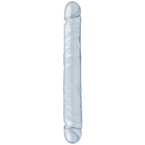 Dildouri duble - Doc Johnson Junior Penis Dublu Moale si Flexibil Membru cu Vene - Transparent