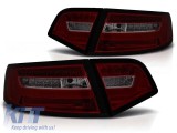 Set de stopuri LED de tuning potrivit pentru Audi A6 C6 sedan 2008-2011 rosu/&icirc;ntunecat, stanga si dreapta Performance AutoTuning
