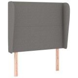 Cumpara ieftin Tablie de pat cu aripioare gri inchis 83x23x118/128 cm textil