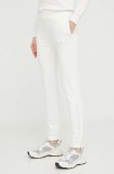 Armani Exchange pantaloni de trening culoarea bej, neted