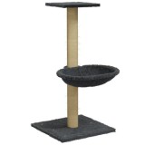 Cumpara ieftin Ansamblu pisici cu stalp din funie de sisal, gri inchis, 74 cm