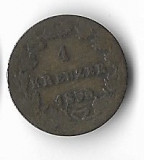 Moneda 1 kreuzer 1850, Frankfurt - Germania, billon, cotatii ridicate!, Europa, Argint
