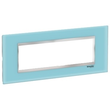 Rama Ornament 7M sticla Schneider Eazy Styl albastru crom LMR7917038 foto